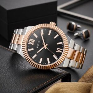Fossil-Inspired Premium Stainless Steel Watch